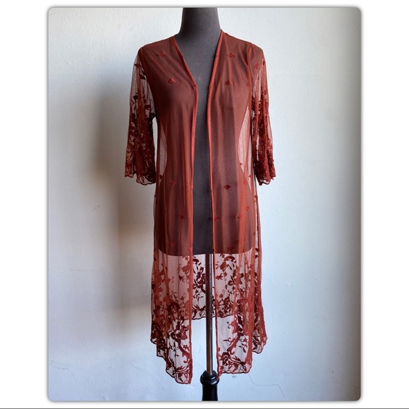 Daily Special Other - Daily Special sz M boho sheer embroidered cover up
